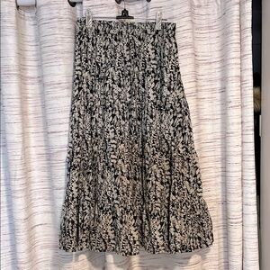 Hayden Black and White Tiered Midi Skirt